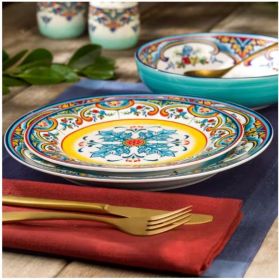 12-piece colorful stoneware dinnerware set (serves 4)