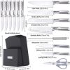 Kitchen Knife Set; LapEasy 15 Piece Knife Sets with Block Chef Knife Stainless Steel Hollow Handle Cutlery with Manual Sharpener(shipment from FBA)