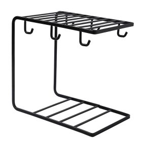 Creative Iron Household Cup Holder Storage Rack (Color: BLACK)