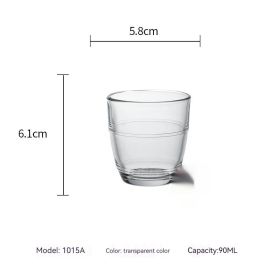 Tempered Glass Water Wine Glass Heat-resistant Scaled Milk Cup (Option: 1015A Transparent 90ml-1PCS)