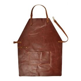 Cowhide Leather Smock (Color: Brown)