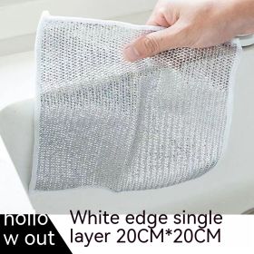 Home Stove Washing Pot Oil-free Stain Removal Washing Cloth (Option: Silver Wire Single Layer)