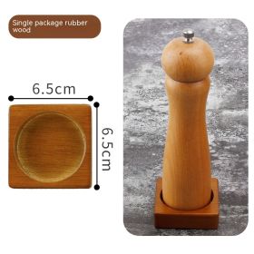 Solid Wood Pepper Mill Base Locust Manganese Rubber Wood Double Hole Tray (Option: Single Base)