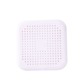 Sink Anti-blocking Silicone Floor Drain Filter Net (Option: Square White 15x15CM)