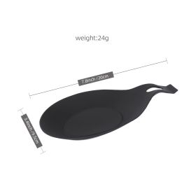 Spoon Mat Easy To Clean TPE Kitchenware (Color: BLACK)