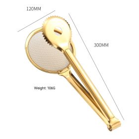 Kitchen Tools Stainless Steel Food Tong Fried Food Filter Clip (Option: Golden Filter Clip Net)