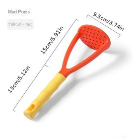 1pc 1pc Mashed Potato Press; Household Potato Press Gadget; PP Plastic Potato Press (Color: Large Orange)