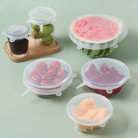 6Pcs Food Silicone Cover Fresh-keeping Dish Stretchy Lid Cap Reusable Wrap Organization Storage Tool Kitchen Accessories (Num: 1Set)