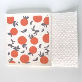 Household Wood Pulp Cotton Cleaning Cloth And Dishwashing (Option: Orange 1-19x17x0.2cm)