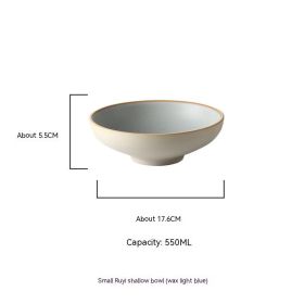 Noodle Bowl Ramen Bowl Fashion Beautiful Ceramic Bowl Restaurant Tableware Set Cross The Bridge Noodle Big Bowl (Option: Small Size Light Blue)