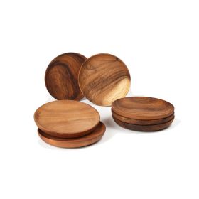 Walnut Japanese Round Tableware Wood Dish (Option: Wood Color-15cm)